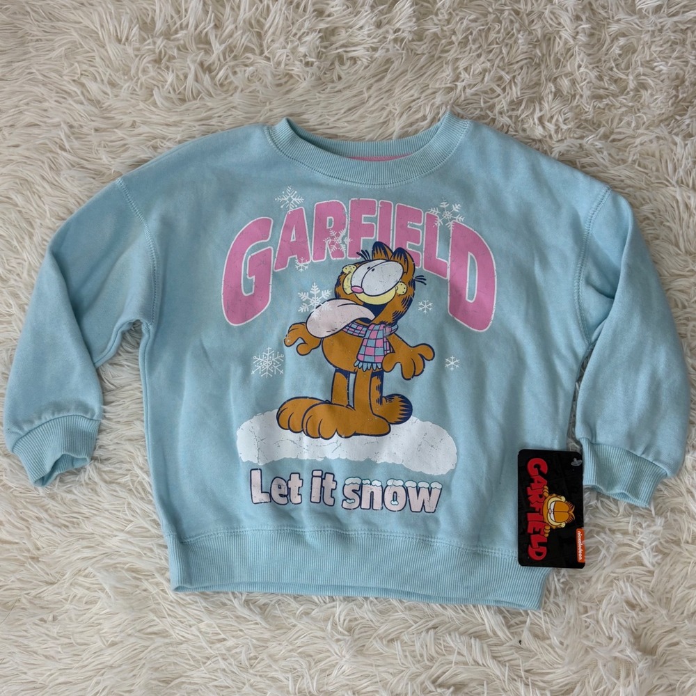 Garfield Let it Snow Sweatshirt Toddler‎ Kids Crewneck Graphic Blue
